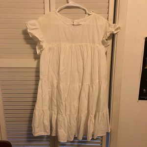 White Tiered Ruffle Babydoll Dress